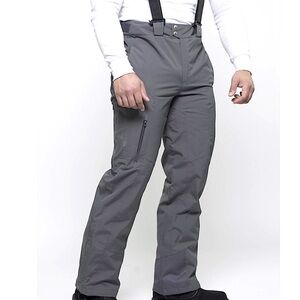 Spyder Dare Athletic Ski Pants with Detachable Suspenders in Polar Grey Sz Large